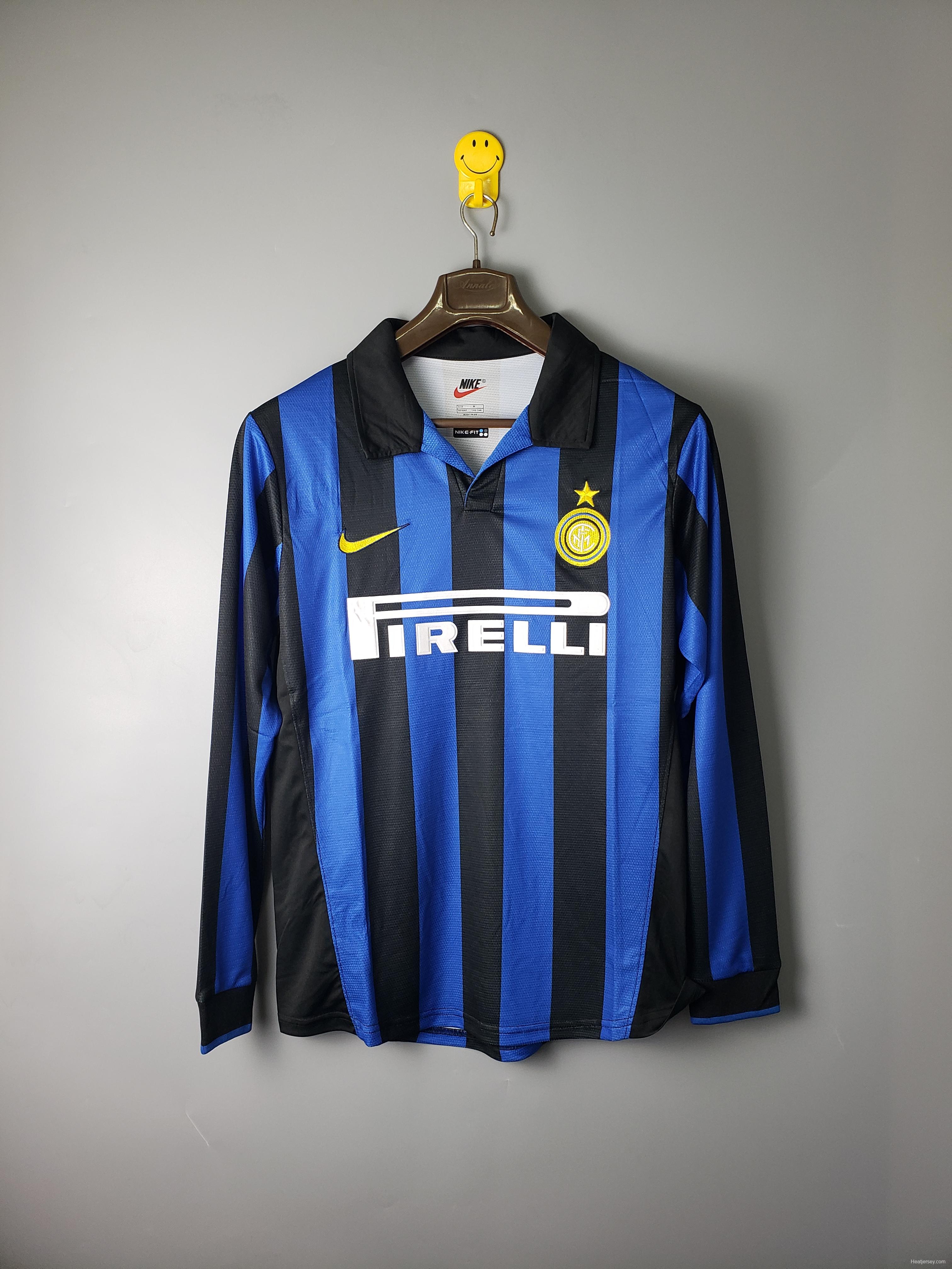 1998 models long-sleeved retro Inter Soccer Jersey