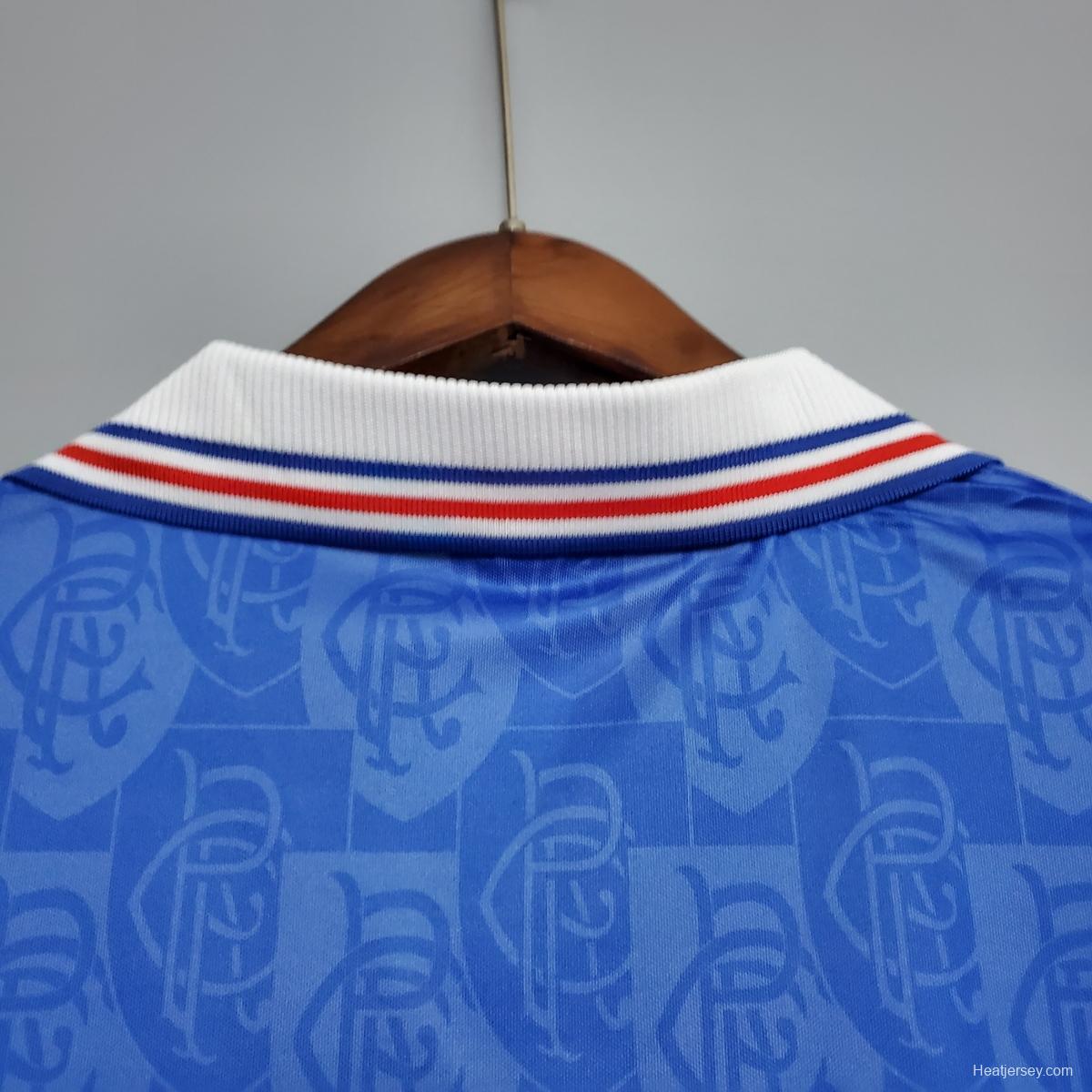 Retro 96/97 Rangers home Soccer Jersey