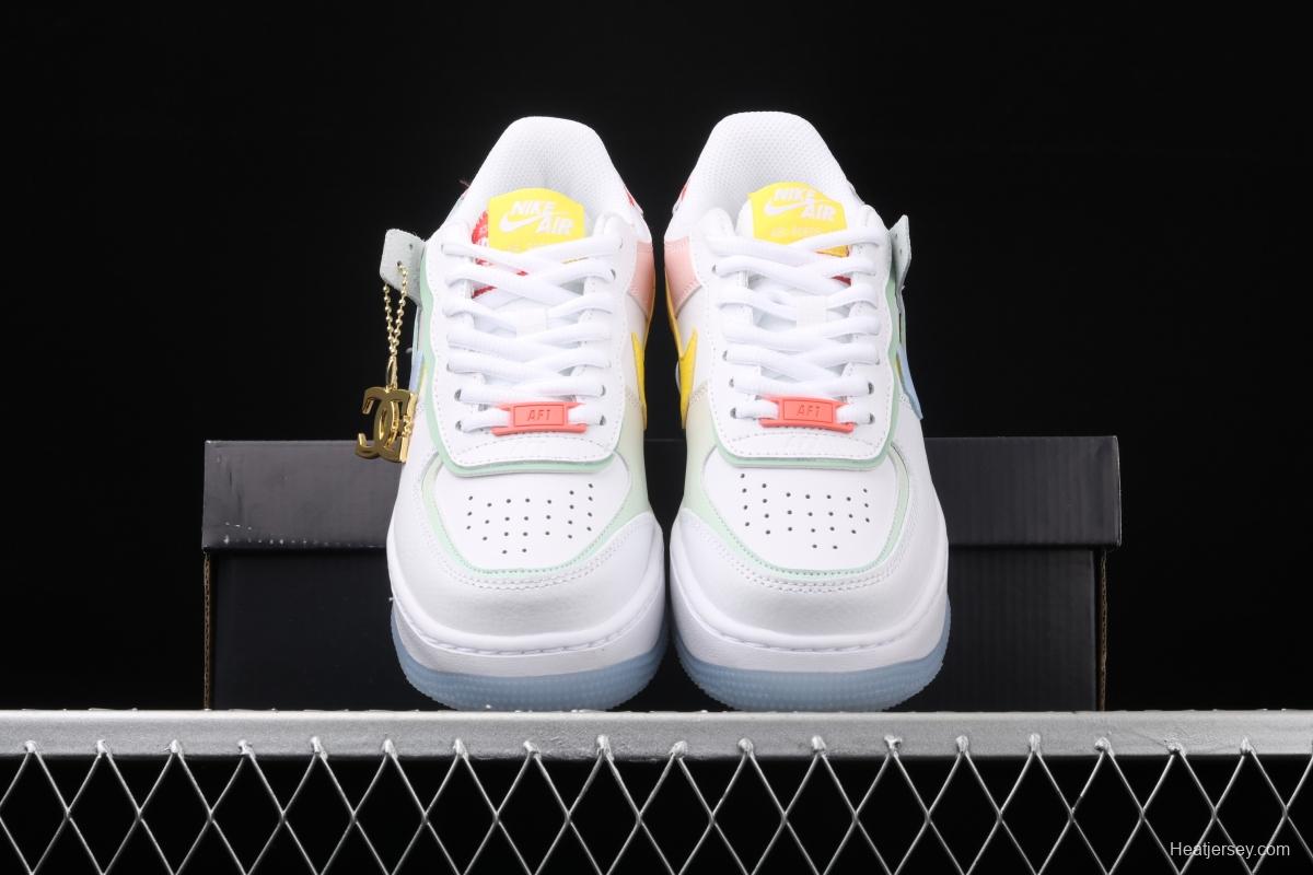 NIKE Air Force 1 ShAdidasow light weight heightened low-top board shoes CW2630-141,