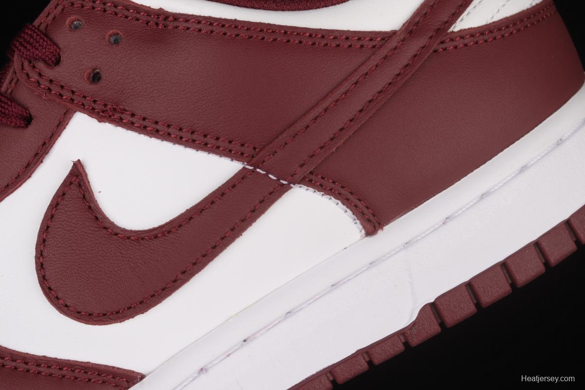 NIKE SB DUNK Low Prm wine red and white color SB buckle rebound fashion leisure board shoes DD1503-108