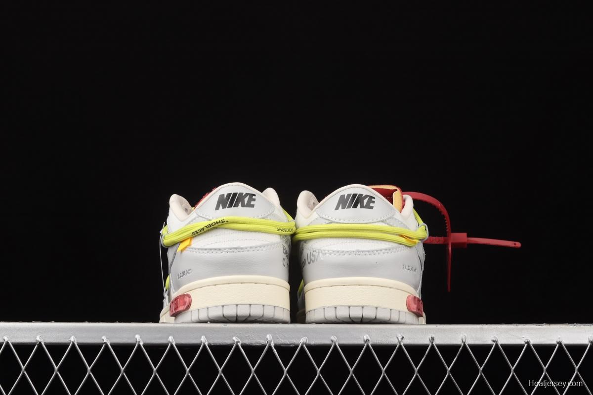 OFF-White x NIKE DUNK Low 04 of 50 OW Grey Leisure Sports Skateboard shoes DM1602-106