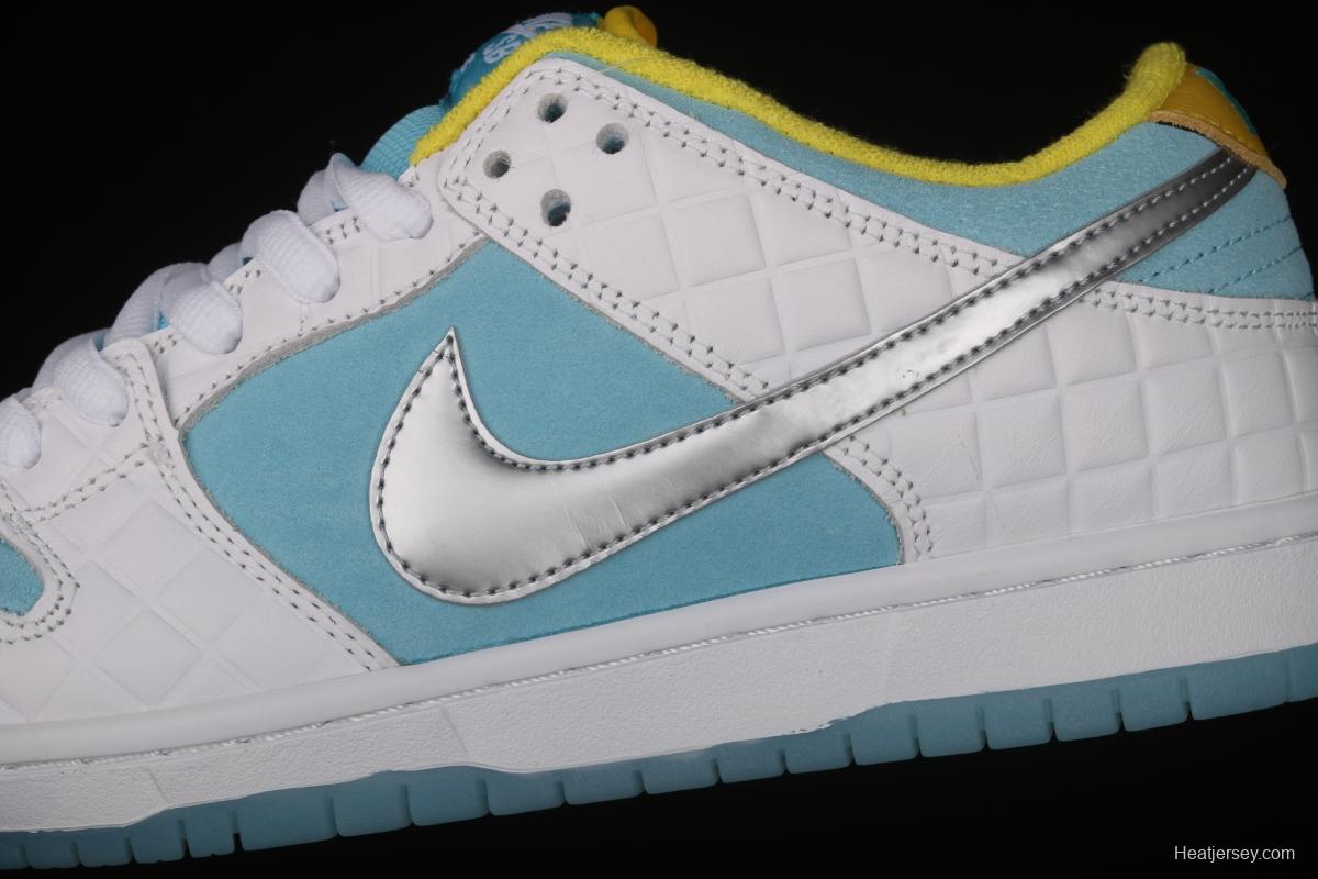 NIKE SB DUNK Low Pro QS LAGOON PULSE silver ice blue low-top skateboard shoes DH7687-400