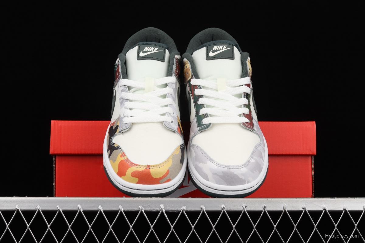 NIKE SB DUNK Low Russet Cedar camouflage asymmetrical mandarin duck dunk series retro low-side leisure sports skateboard shoes DH0957-100