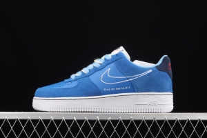 NIKE Air Force 11407 Low sky blue electric embroidery hook low-top casual board shoes DB3597-400