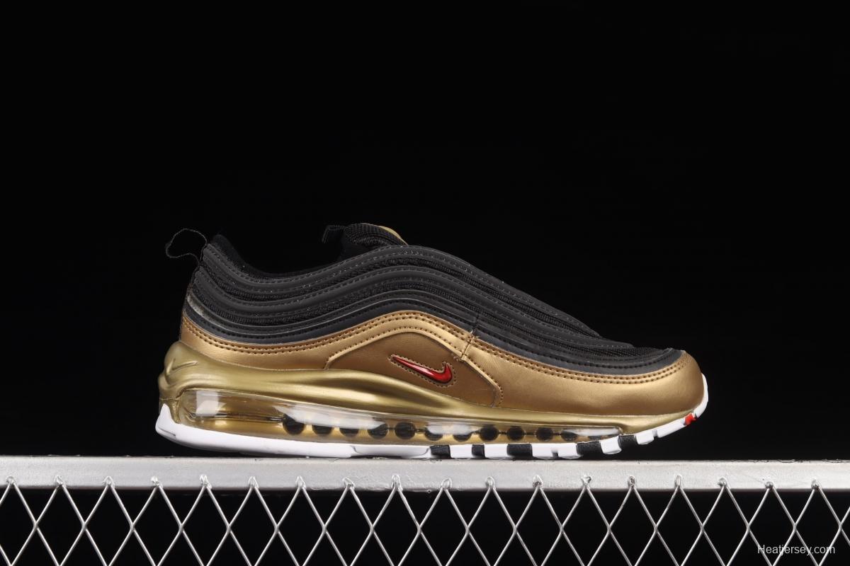 NIKE Air Max 97 SE bullet black gold matching air cushion running shoes AQ4137-200