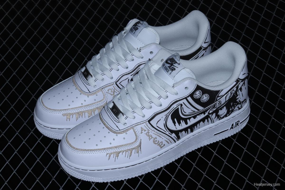 NIKE Air Force 1o07 Low Sea Thief King color matching 3M reflective low-top shoes CW2288-301