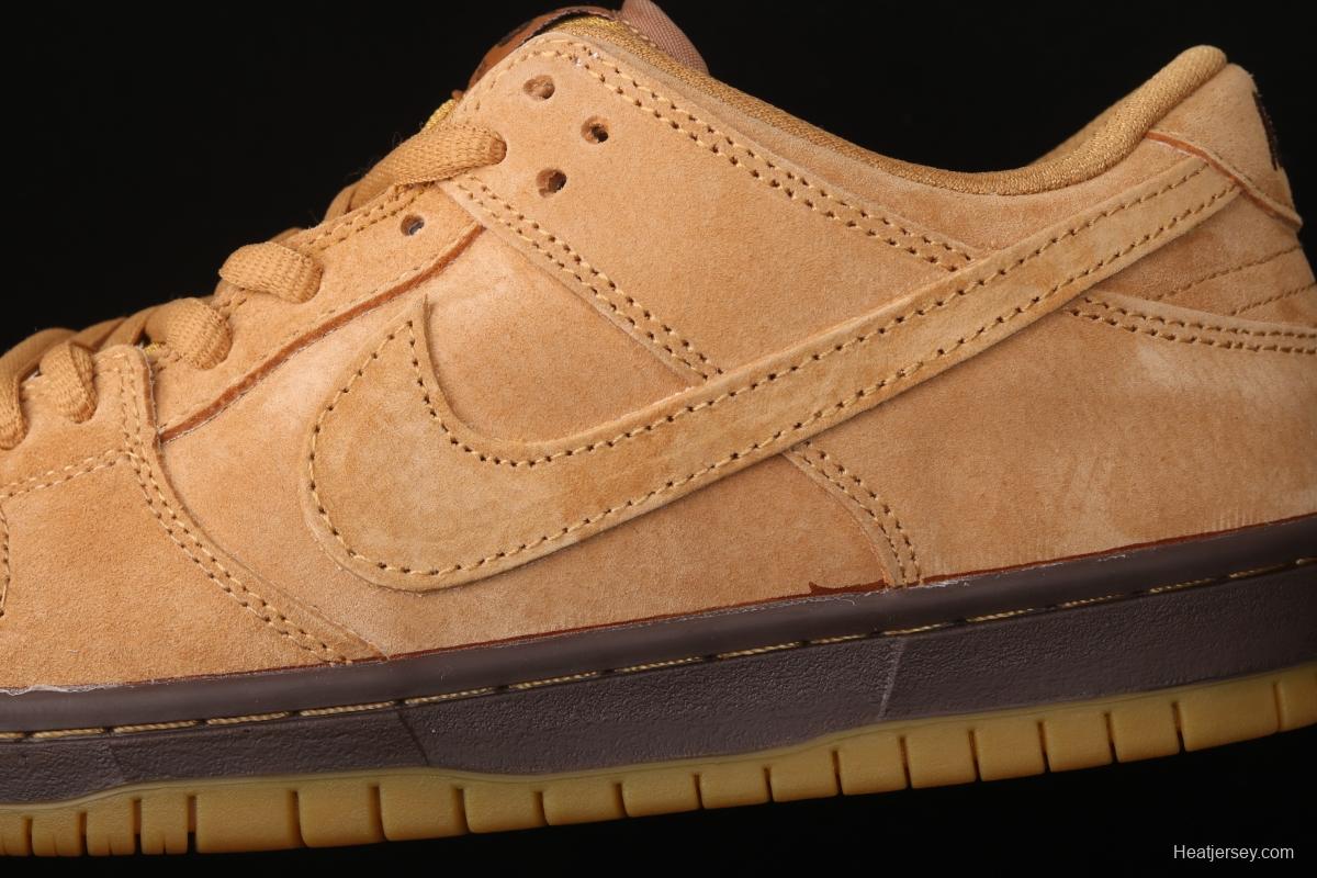 NIKE SB DUNK Low Pro wheat color deciduous yellow low-top sports skateboard shoes 883232-700