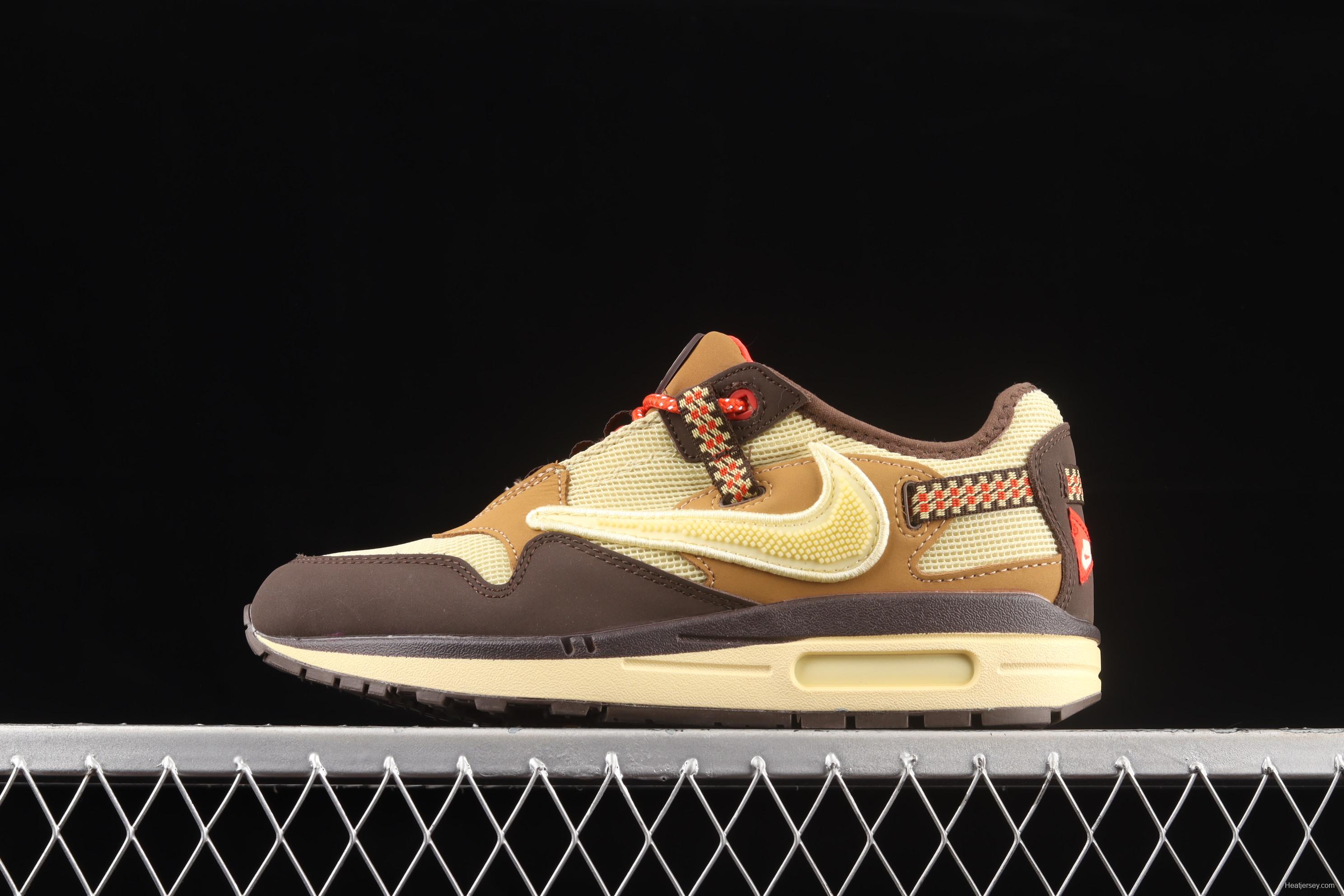 Travis Scoot x Nike Air Max 1 joint beige vintage casual running shoes DO9392-200