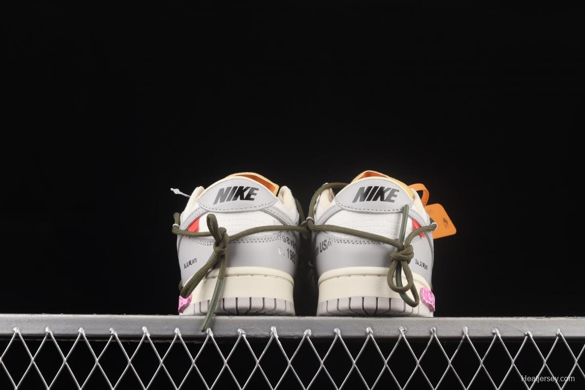 OFF-White x NIKE DUNK Low OW gray SB buckle rebound fashion casual board shoes DM1602-124