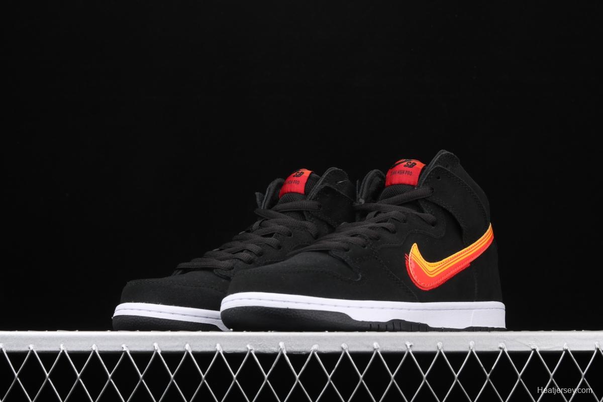 NIKE SB DUNK High road trip black orange yellow hook high top casual skateboard shoes BQ6826-003