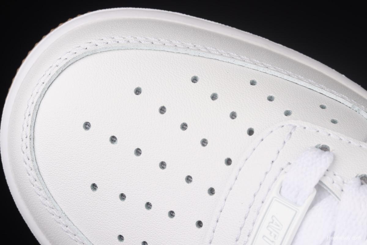 NIKE Air Force 1o07 Low raw rubber all-white low-top casual board shoes DJ2739-100