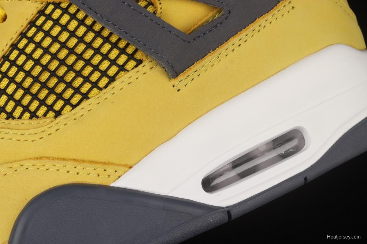 Air Jordan 4 Lightning repeated engraving of white and yellow electric masterbatch basketball shoes CT8527-700