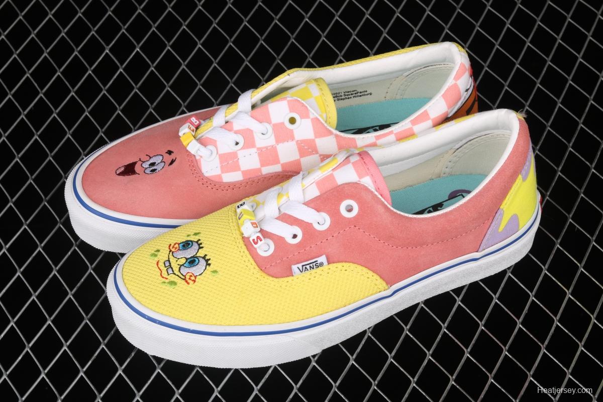 Vans Era SpongeBob theme animation joint series pie star mandarin duck pink yellow low-top casual board shoes VN0A54F19ES