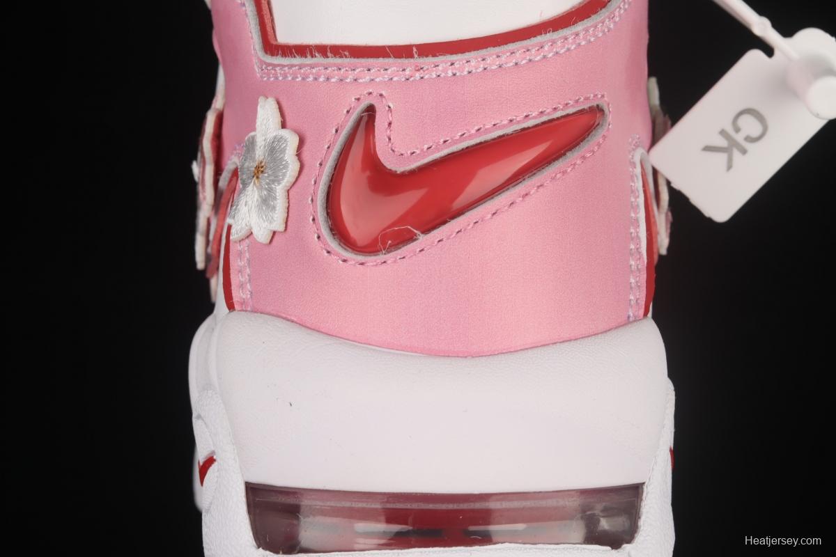 NIKE Air More Uptempo 96 QS Pippen original series cherry blossom embroidery classic high street leisure sports basketball shoes DJ5988-100