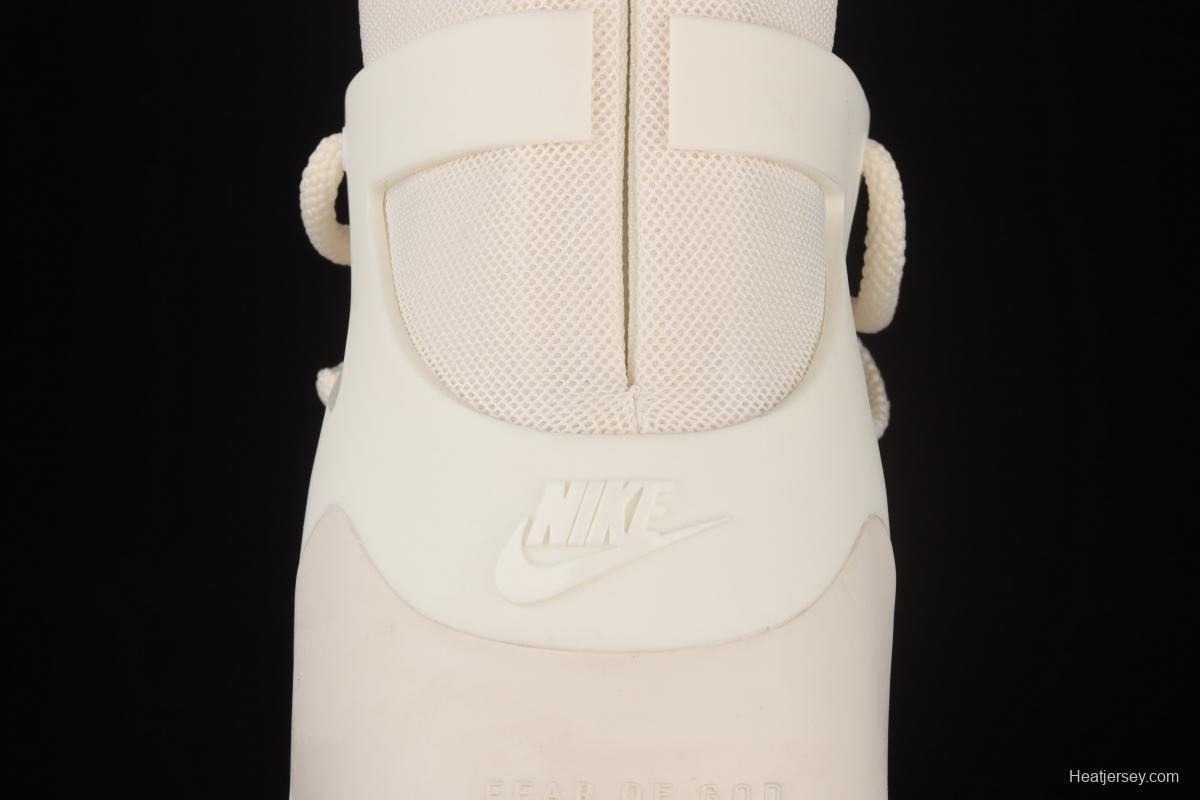 FOG x Air Fear of God 1 Oatmeal co-signed Gao Bang Pearl White Color AR4237-100