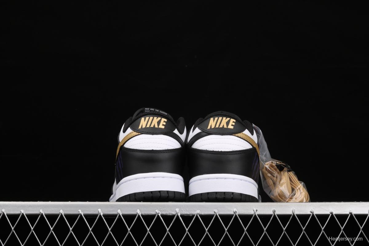 NIKE DUNK Low SB dunk series black and white gold hook low side leisure sports skateboard shoes DD1503-101