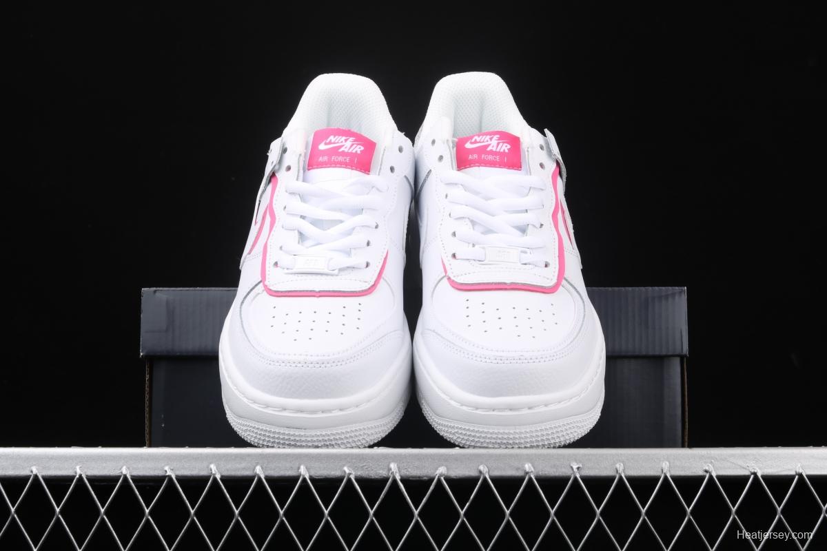 NIKE Air Force 1 ShAdidasow white powder light weight increased low-end white board shoes CI0919-102,