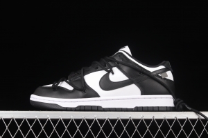 NIKE SB DUNK Low Lot Black/White leather black and white panda tied rope dunk series low side leisure sports board shoes CT0856-103