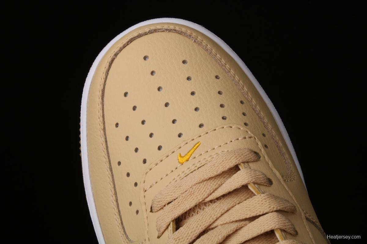 NIKE Air Force 1 Low NBA yellow and white raw rubber low-side leisure sports board shoes CT2298-200