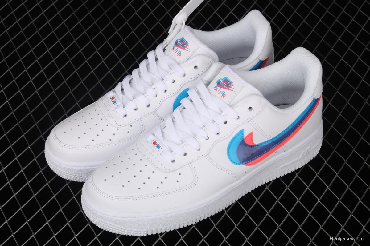 NIKE Air Force 1: 07 Hyun Color Air Force Joint style low-top Leisure Board shoes BV2551-100