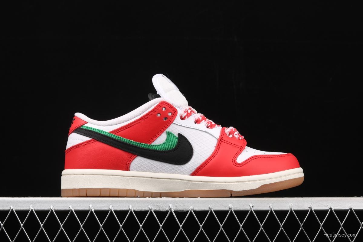 Frame Skate x NIKE SB DUNK Low Habibi white and red double hook dunk series retro low side leisure sports skateboard shoes CT2550-600