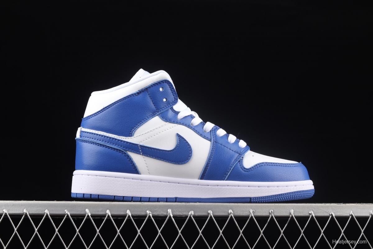 Air Jordan 1 Mid blue Zhongbang basketball shoes BQ6472-104