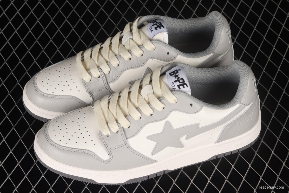 Human MAdidase Bape Sta Sk8 To Nigo trend godfather Nigo brand ape head classic skateboard shoes 1G801009I white gray