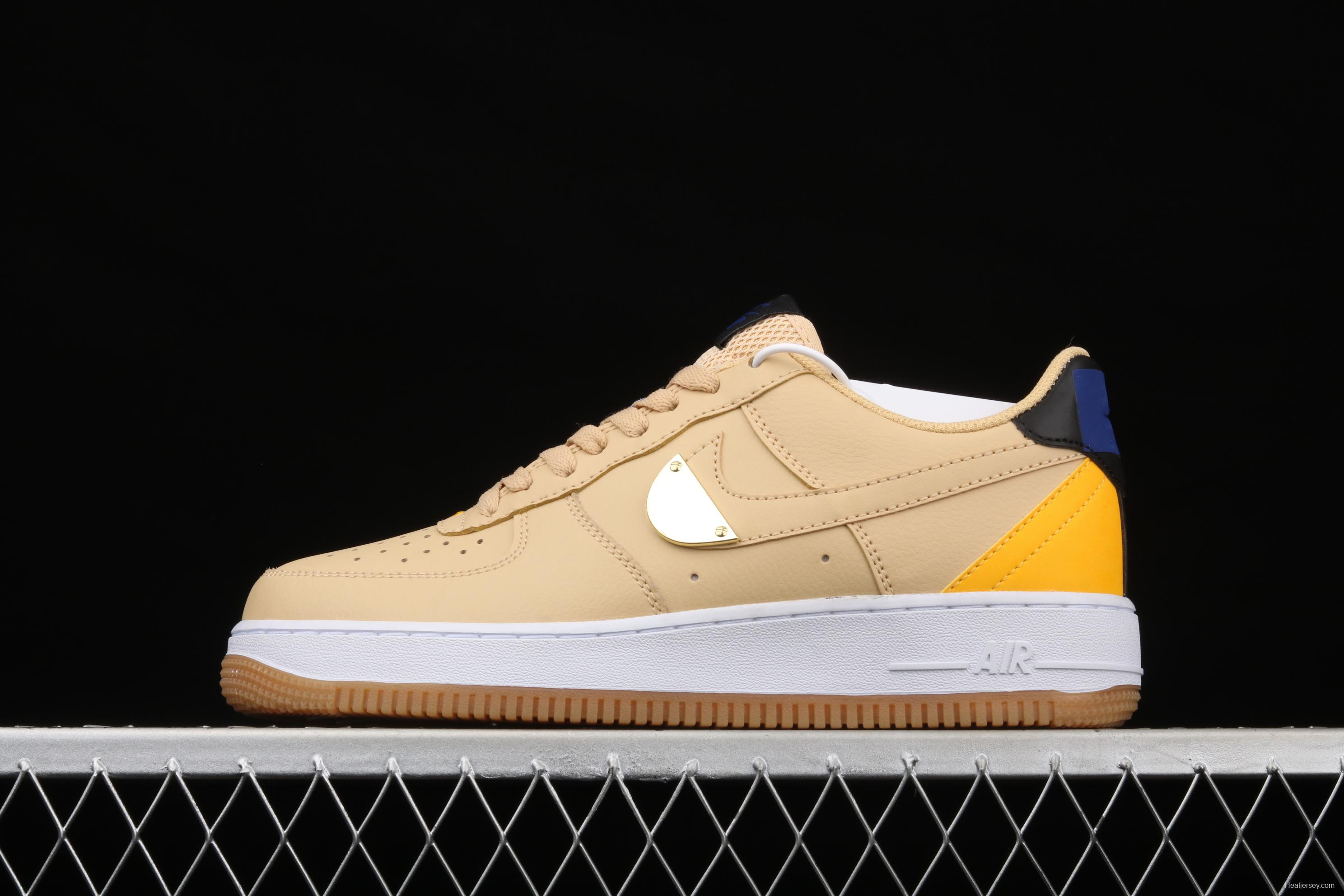 NIKE Air Force 1 Low NBA yellow and white raw rubber low-side leisure sports board shoes CT2298-200