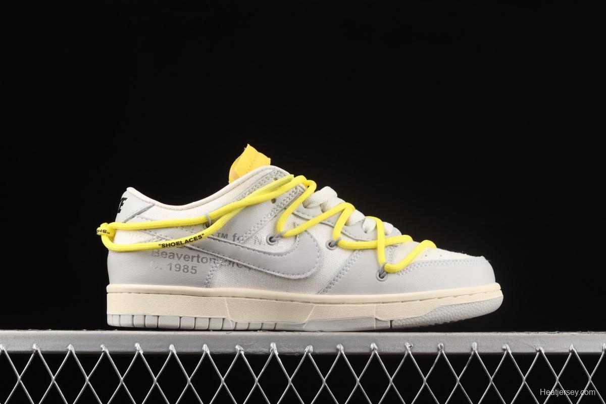 OFF-White x NIKE DUNK Low OW grey leisure sports skateboard shoes DM1602-103