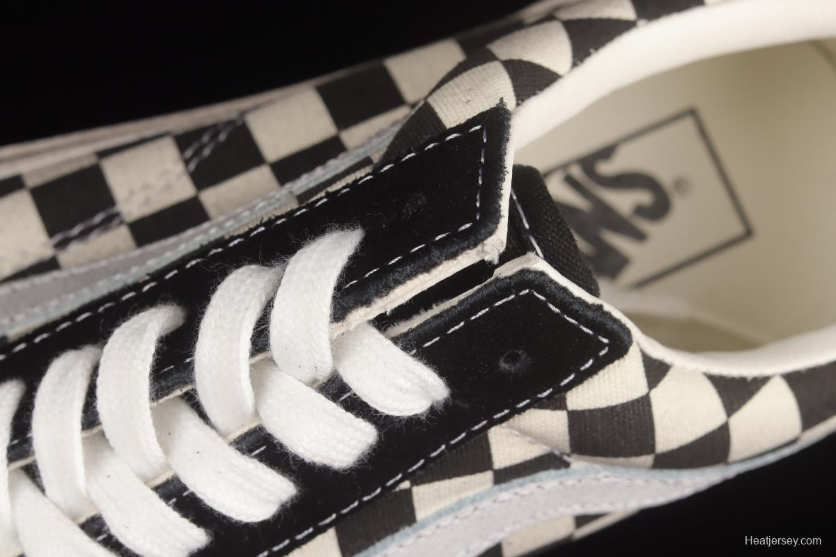 Vans Old Skool DX Anaheim black and white checkerboard old dirty low-top shoes VN0A38G2OAK