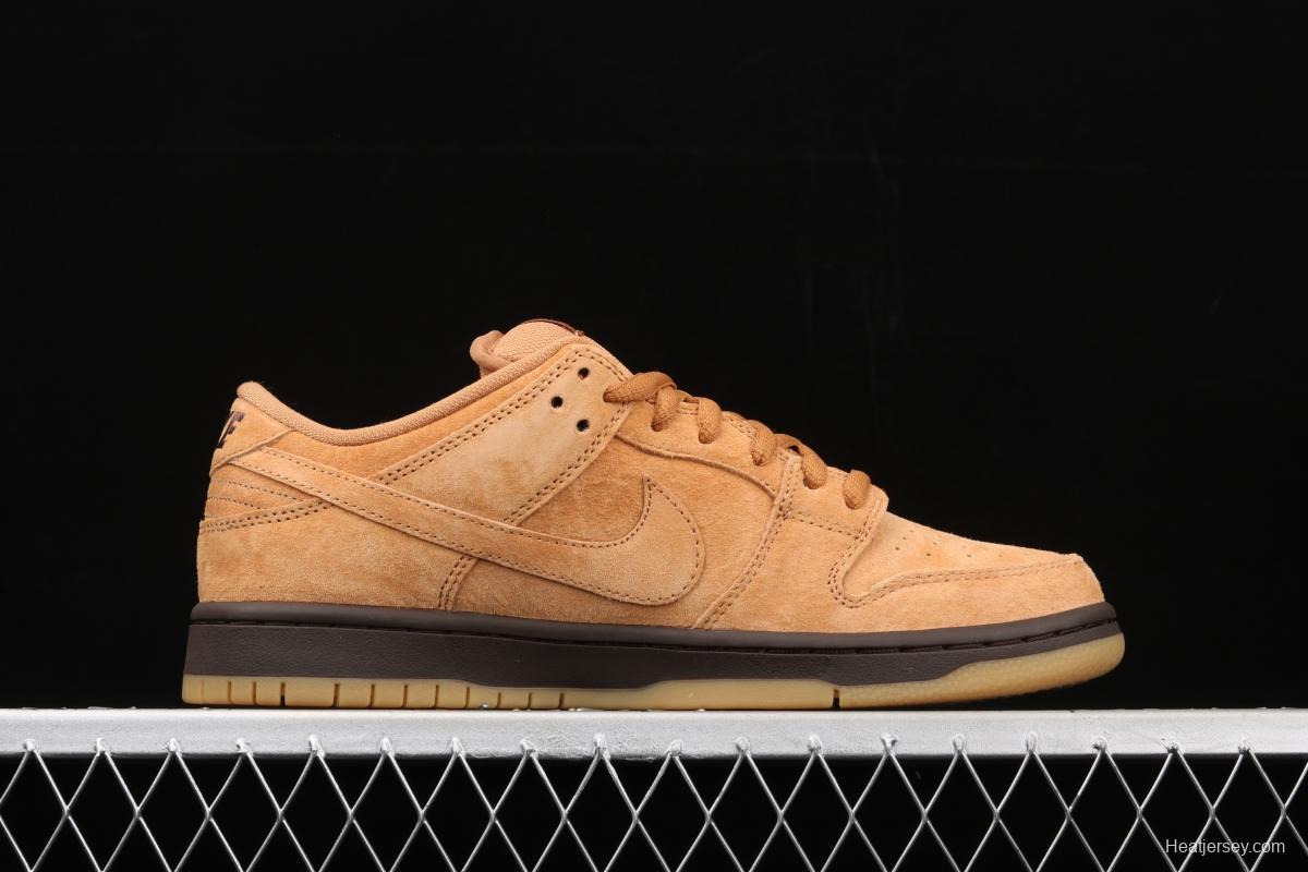 NIKE SB DUNK Low Pro wheat color deciduous yellow low-side sports skateboard shoes BQ6817-204