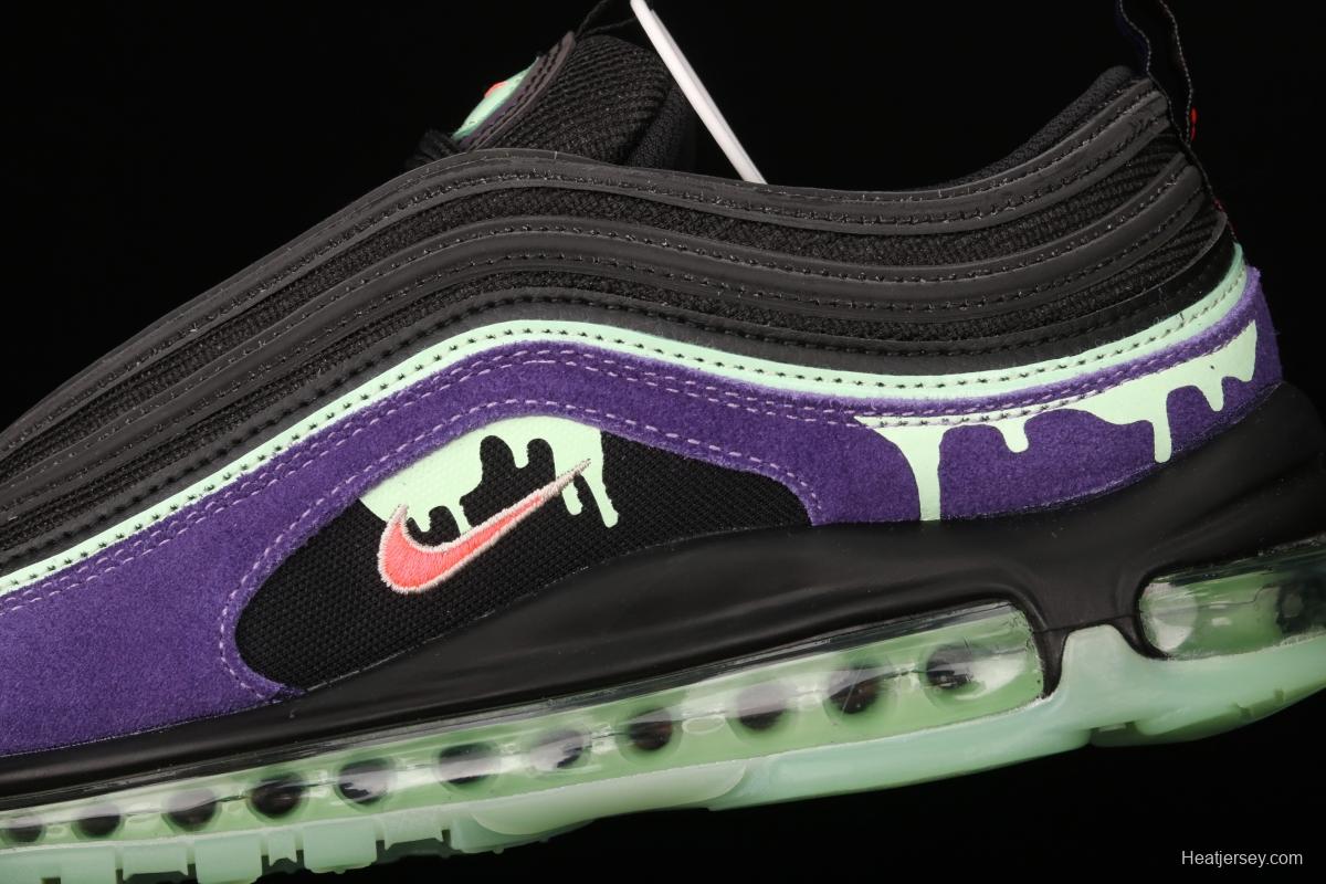 NIKE Air Max 97 Slime Halloween black and purple air cushion running shoes DC1500-001