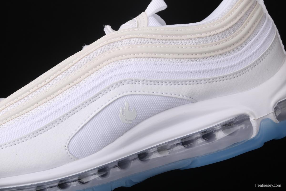 NIKE Air Max 97 White Lce QS pure white bullet air cushion running shoes CT4526-100