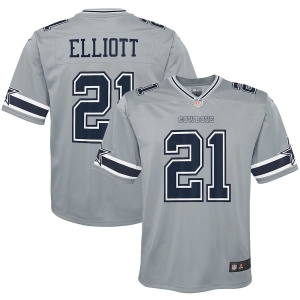 Youth Ezekiel Elliott Gray Inverted Player Limited Team Jersey