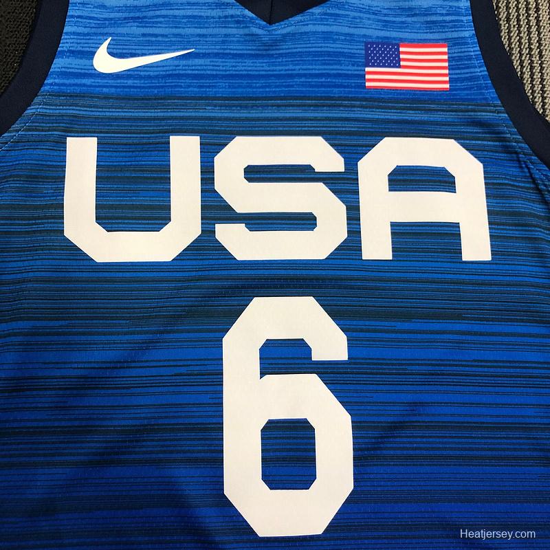 Thai Version Men's Damian Lillard Navy USA Basketball Player Jersey