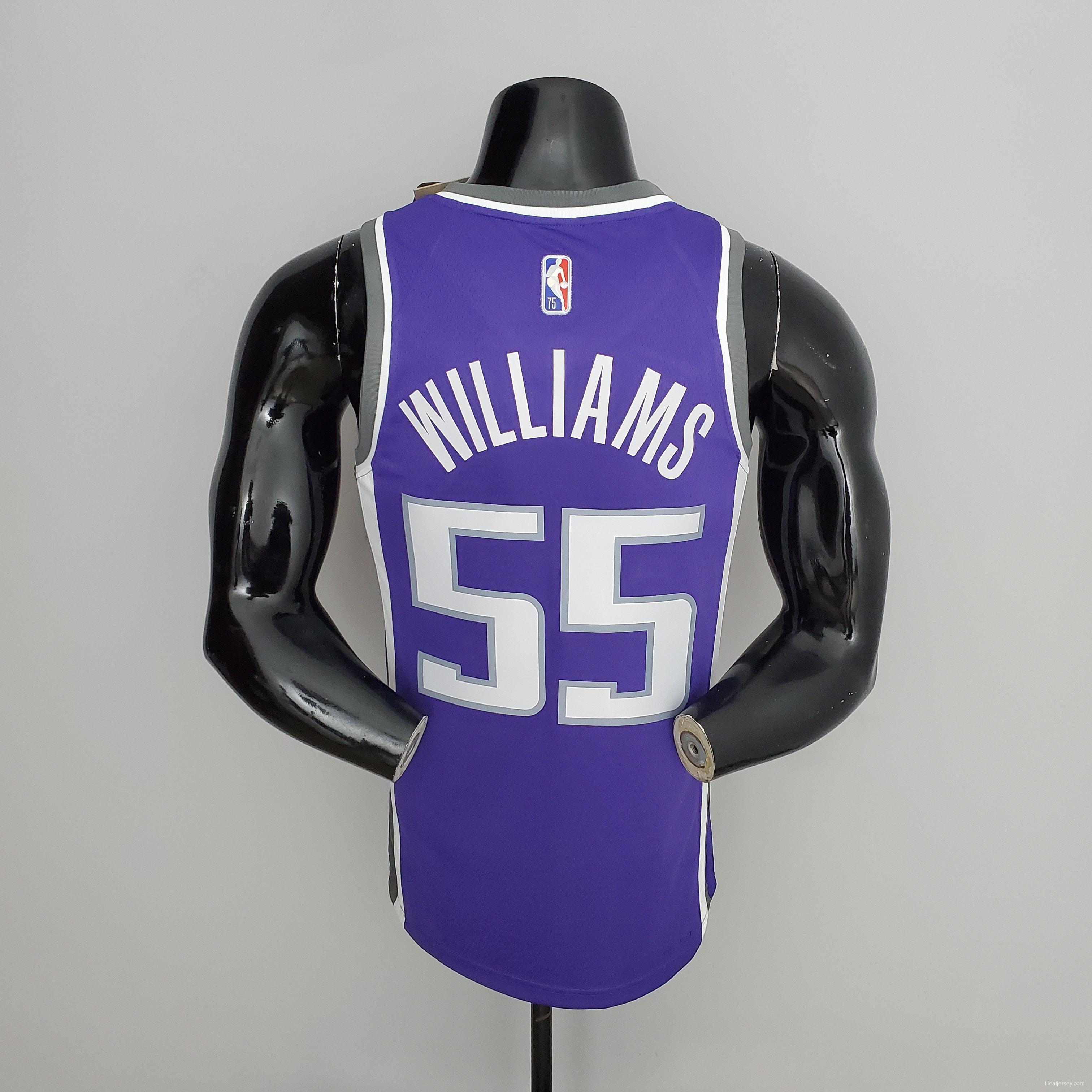 NBA 75th Anniversary Kings Williams#55 Black Purple Jersey