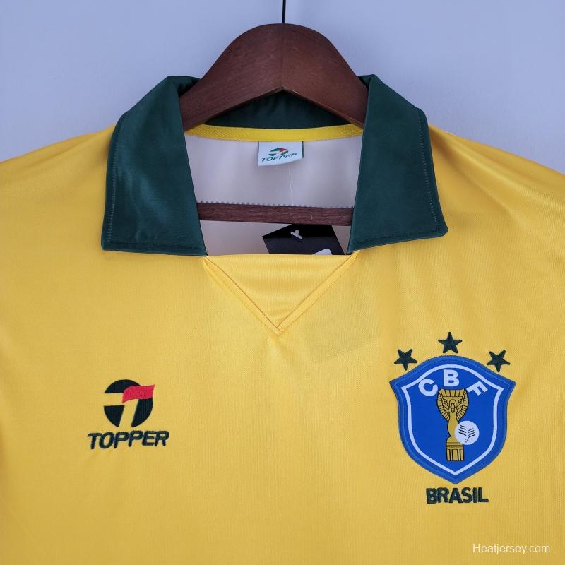 Retro 1988 Brazil Home Soccer Jersey