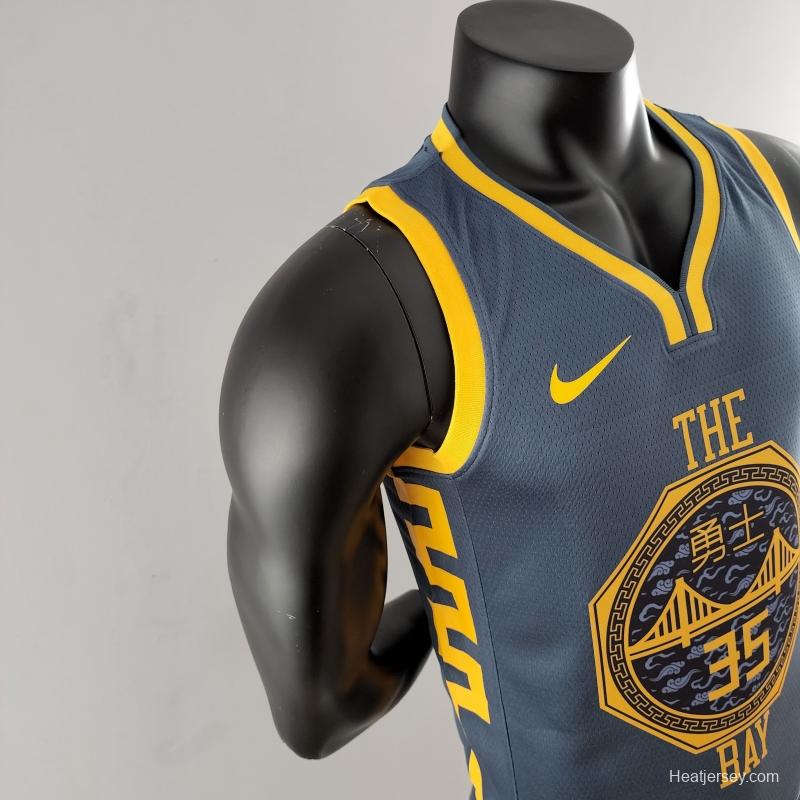 2018 DURANT #35 Golden State Warriors Grey NBA Jersey