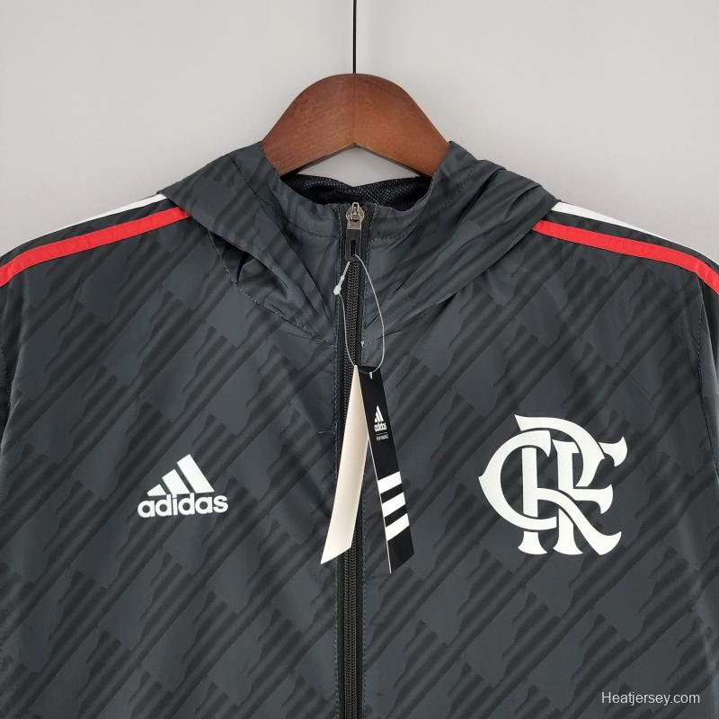 2022 Flamengo Windbreaker Black Red &amp; White Edge