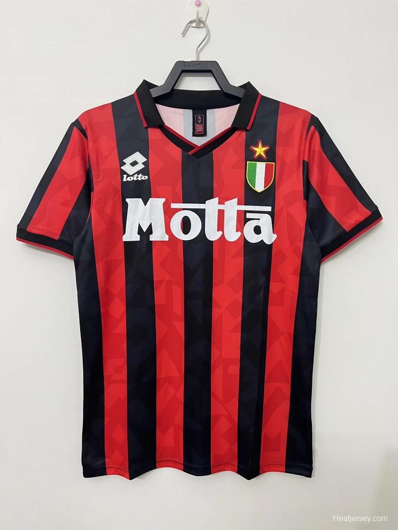 Retro 93/94 AC Milan Home Soccer Jersey