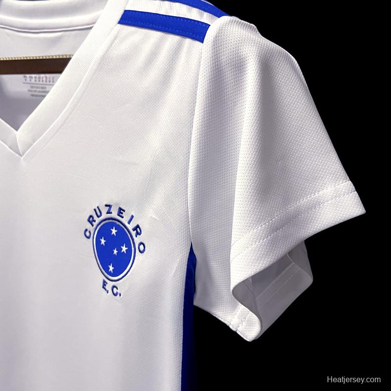 22/23 Woman Cruzeiro Away Soccer Jersey