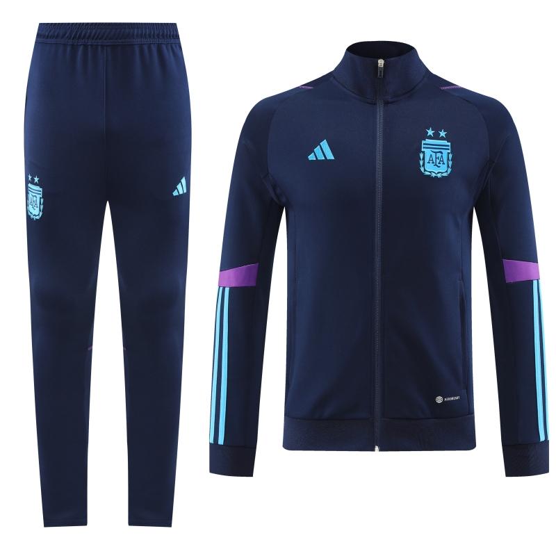 2022 Argentina Navy Full Zipper Tracksuit