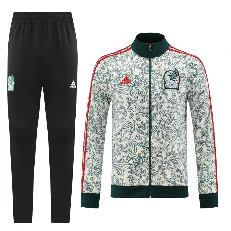 2022 Mexico Milk White Full Zipper Tracksuit