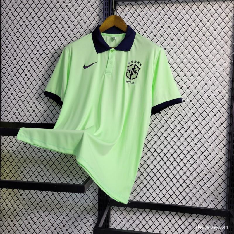 2023 Brazil Light Green POLO Jersey