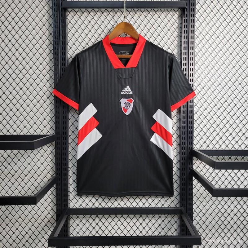 23-24 River Plate Icon Black Jersey With Embroidery Logo