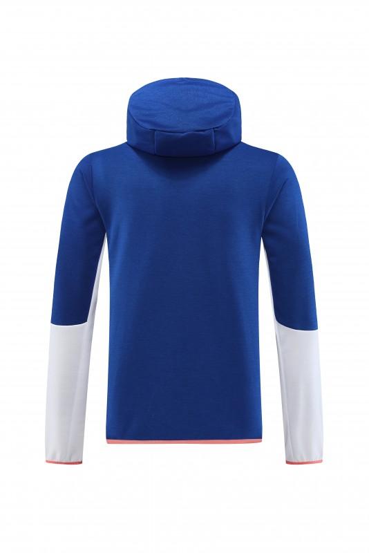 2023 Nike White Blue Full Zipper Hoodie Jacket +Pants