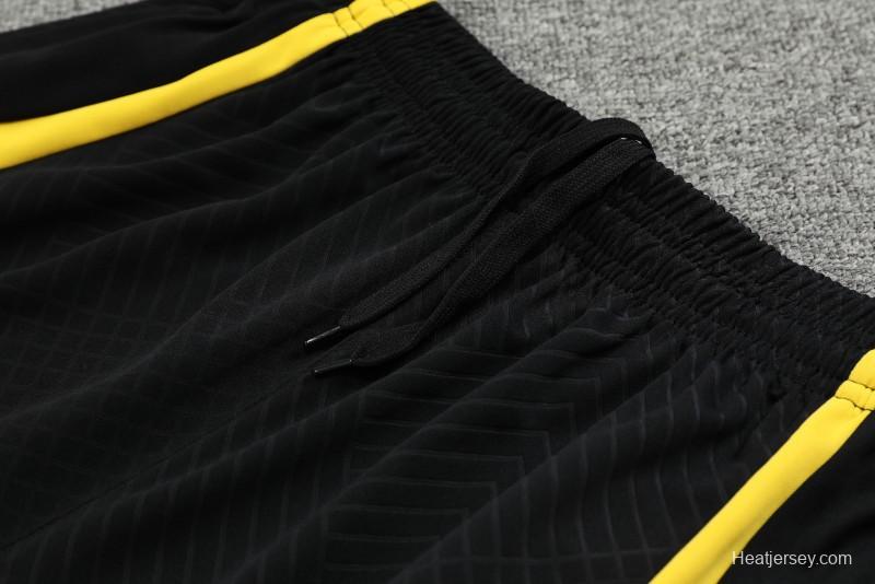 23-24 PSG Black Yellow Short Sleeve+Shorts