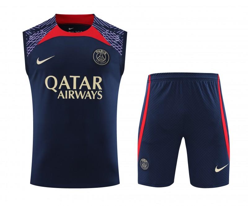 23-24 PSG Navy Vest Jersey+Shorts