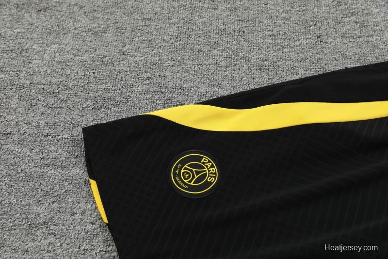 23-24 PSG Black Yellow Short Sleeve+Shorts