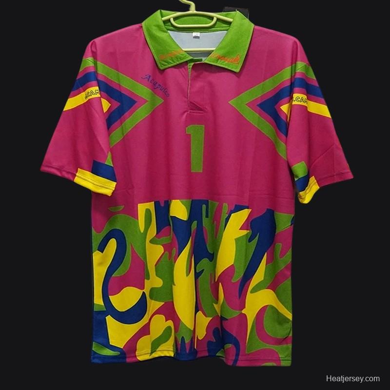 Retro 1994 Mexico Jorge Campos Goalkeeper Pink Jersey